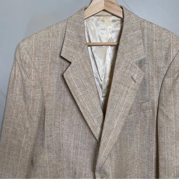 Mens Tan Blazer Jacket Size 41R - Picture 9 of 14
